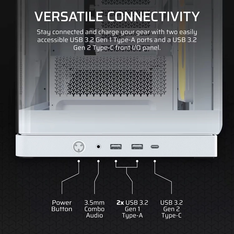 Obudowa Corsair FRAME 4500X LX-R RGB Tempered Glass Mid-Tower, White
