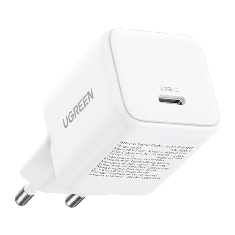 Ładowarka sieciowa Ugreen X512 20W GaN 1X USB-C (biała)