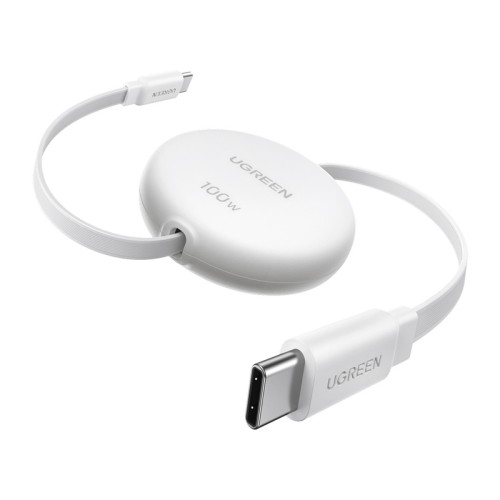 Kabel USB-C do USB-C Ugreen L531, PD 100W, zwijany, 1m (biały)