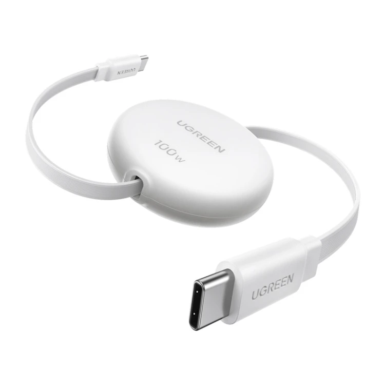 Kabel USB-C do USB-C Ugreen L531, PD 100W, zwijany, 1m (biały)