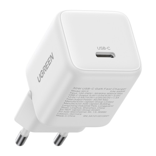 Ładowarka sieciowa Ugreen X513 GaN USB-C +KAB USB-C 1M (biała)