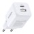 Ładowarka sieciowa Ugreen X514 USB + USB-C, GaN, 20W (biała)