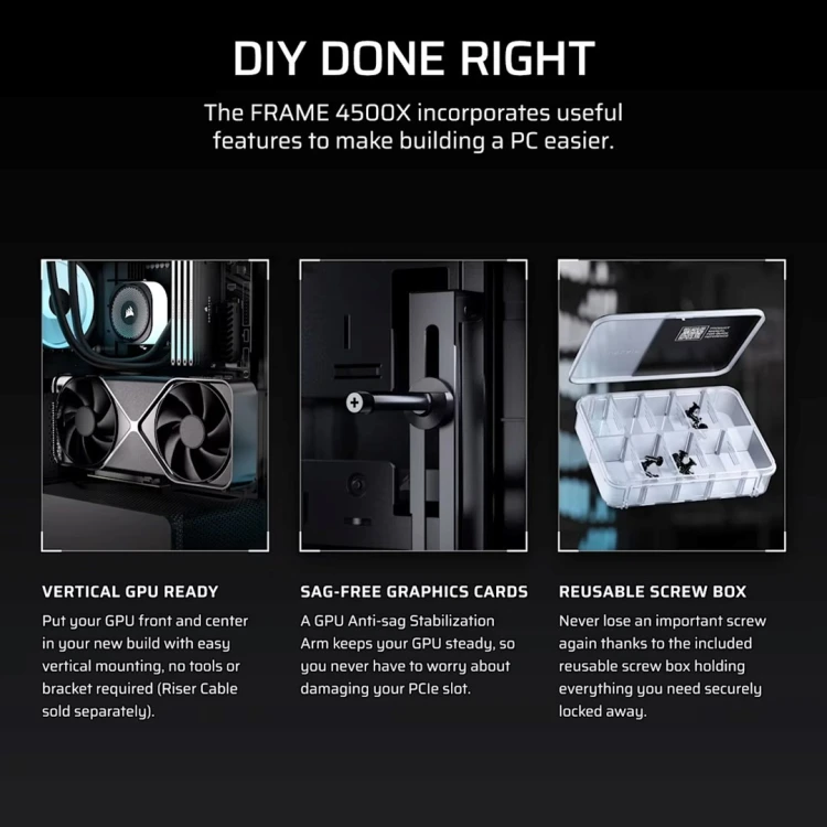 Obudowa Corsair FRAME 4500X LX-R RGB Tempered Glass Mid-Tower, Black
