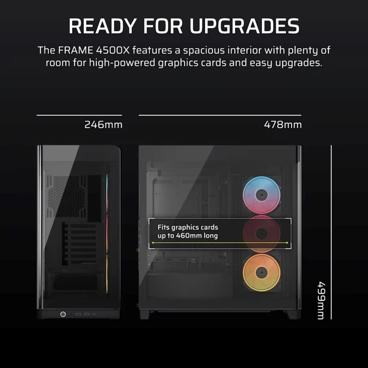 Obudowa Corsair FRAME 4500X LX-R RGB Tempered Glass Mid-Tower, Black