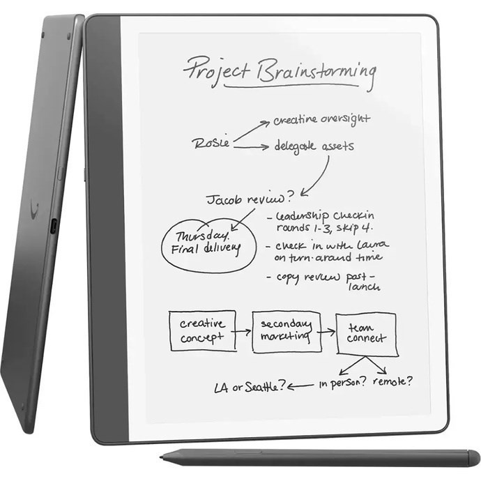 Czytnik Ebook New Kindle Scribe - 2024 release 10.2” glare-free 64GB Wi-Fi (Without Lockscreen Ads) with Premium Pen Tungsten + ładowarka 20W USB-C/US
