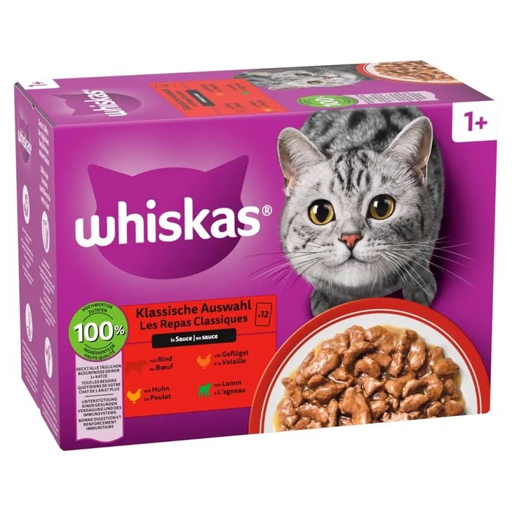 WHISKAS Saszetka sos Drób/Jag/Woł/Kur 80x85g