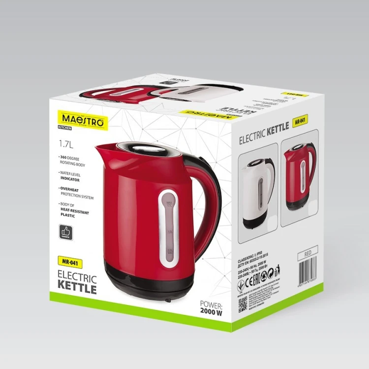 Czajnik elektryczny 1,7l 2000W MR-041-RED MAESTRO