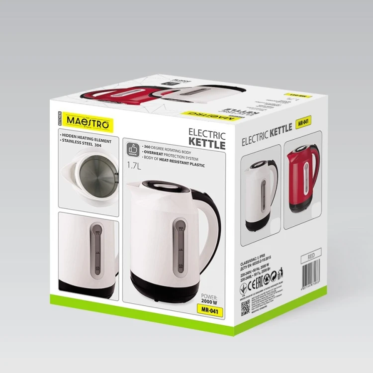 Czajnik elektryczny 1,7l 2000W MR-041-WHITE MAESTRO