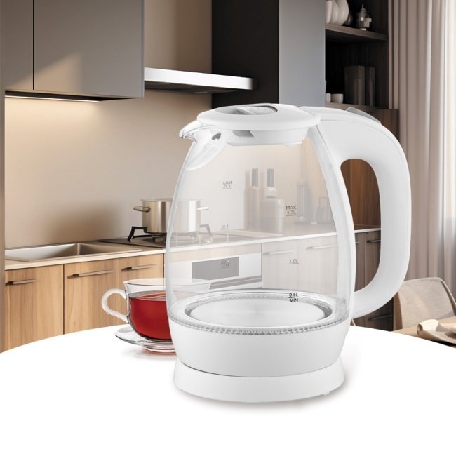 Czajnik elektryczny szklany 1,7L 2200W MR-063-WHITE MAESTRO