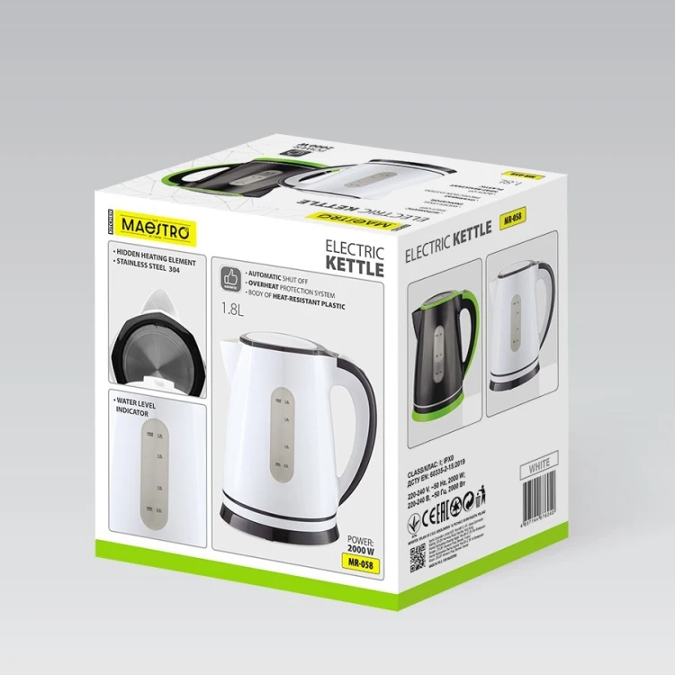 Czajnik elektryczny 1,8l 2000W MR-058-WHITE MAESTRO
