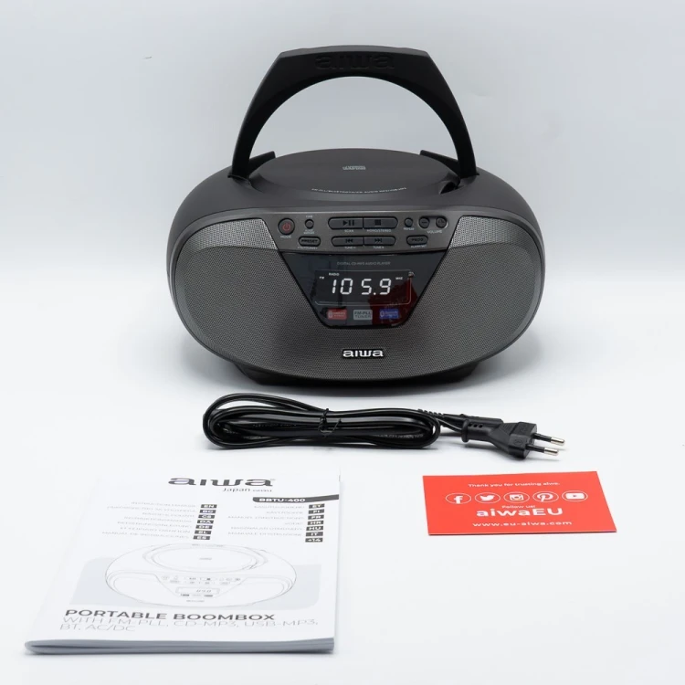 AIWA Boombox BBTU-400BK CD/FM RDS/USB/BT czarny