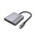 GEMBIRD MULTI ADAPTER USB TYPE-C 3 W 1 (PORT USB + HDMI + PD), KOLOR SZARY
