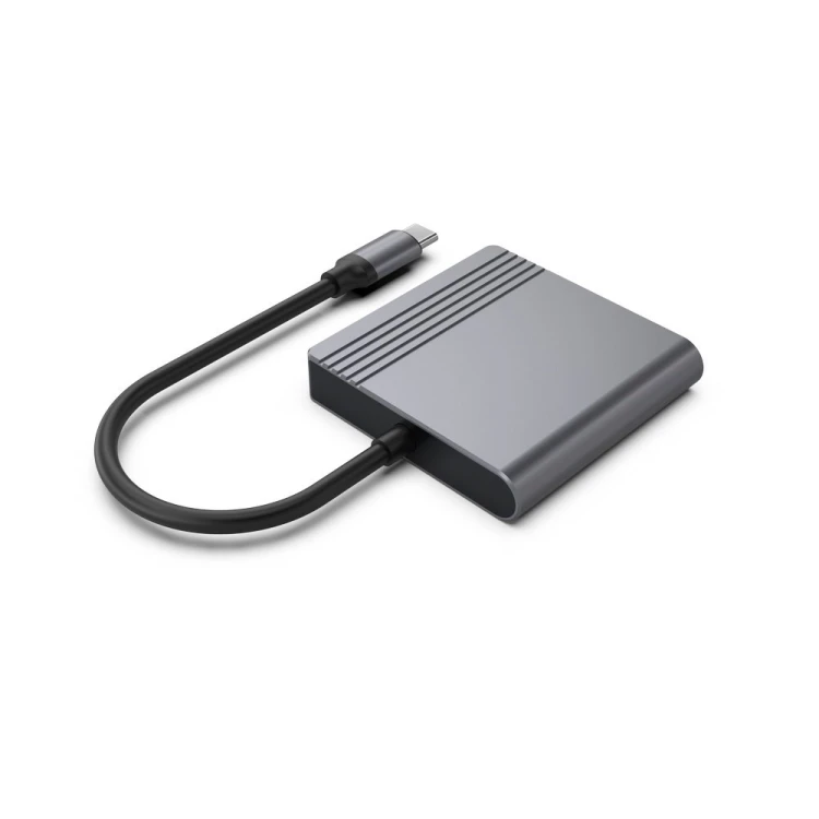 GEMBIRD ADAPTER USB-C DO HDMI + DP 4K 60HZ, CZARNY
