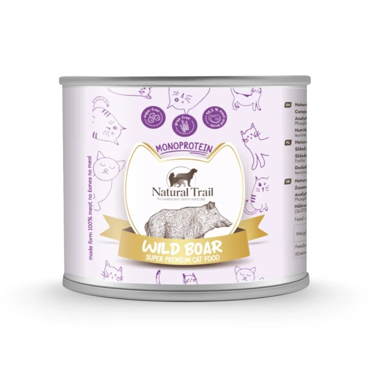NATURAL TRAIL Cat Monoprotein with Wild Boar 185g
