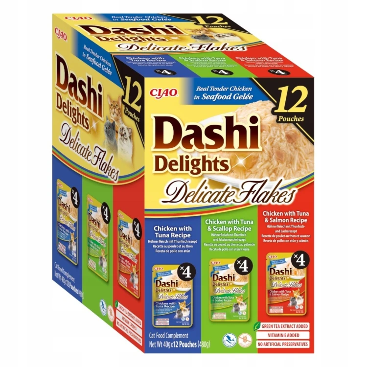 INABA CAT D.D. DELICATE FLAKES 12PTUNA 12x40g