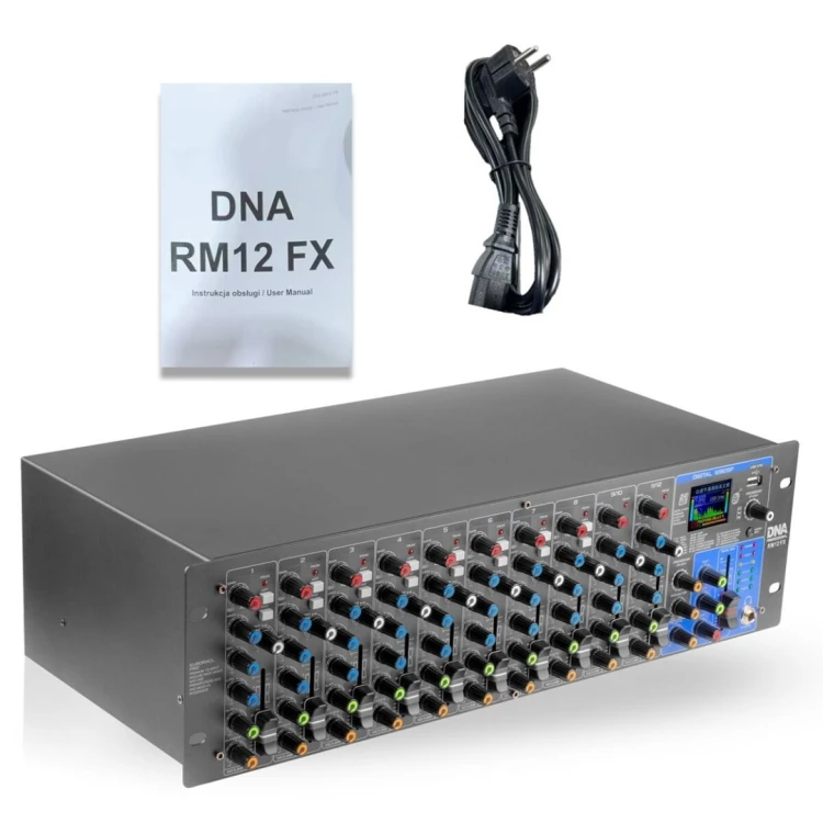 RM12 FX - Mikser analogowy z Bluetooth DSP EQ MP3 Phantom, 12 kanałów