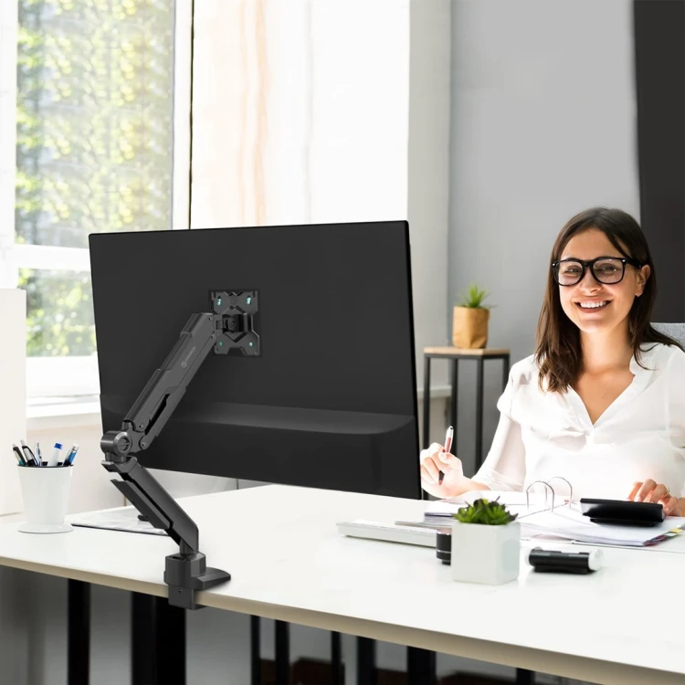 ONKRON G90-B Uchwyt biurkowy obrotowo-nachylny do monitora 13"-34" maks 10 kg, z obracaniem, czarny