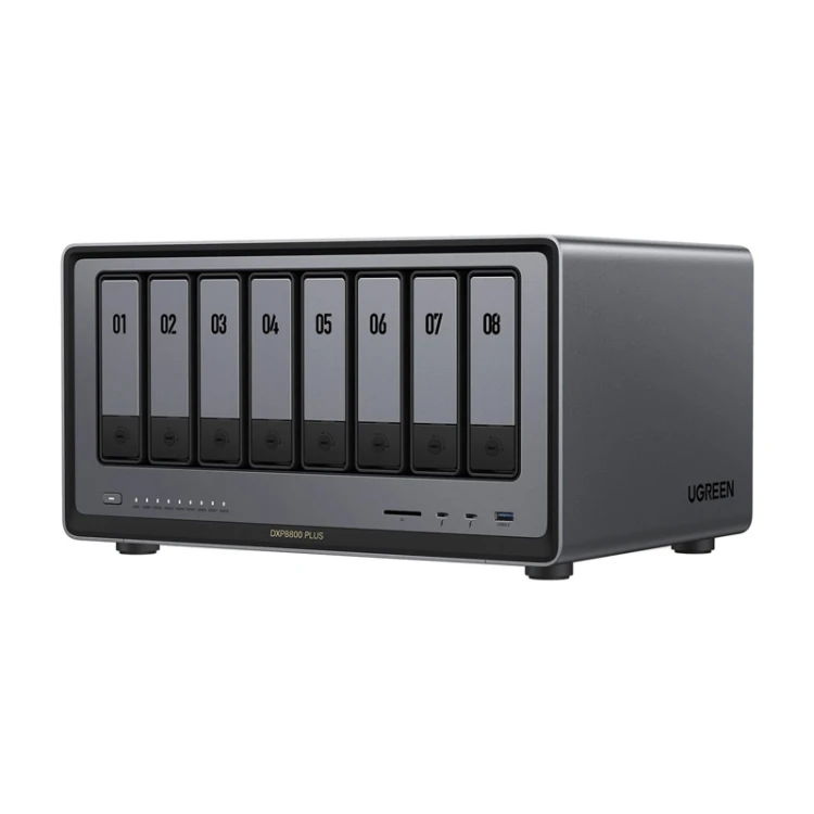 Serwer plików NAS Ugreen DXP8800 Plus, 8-dyskowy, Intel i5-1235U, 8GB DDR5, 2x 10GbE, 8K HDMI, SD 4.0