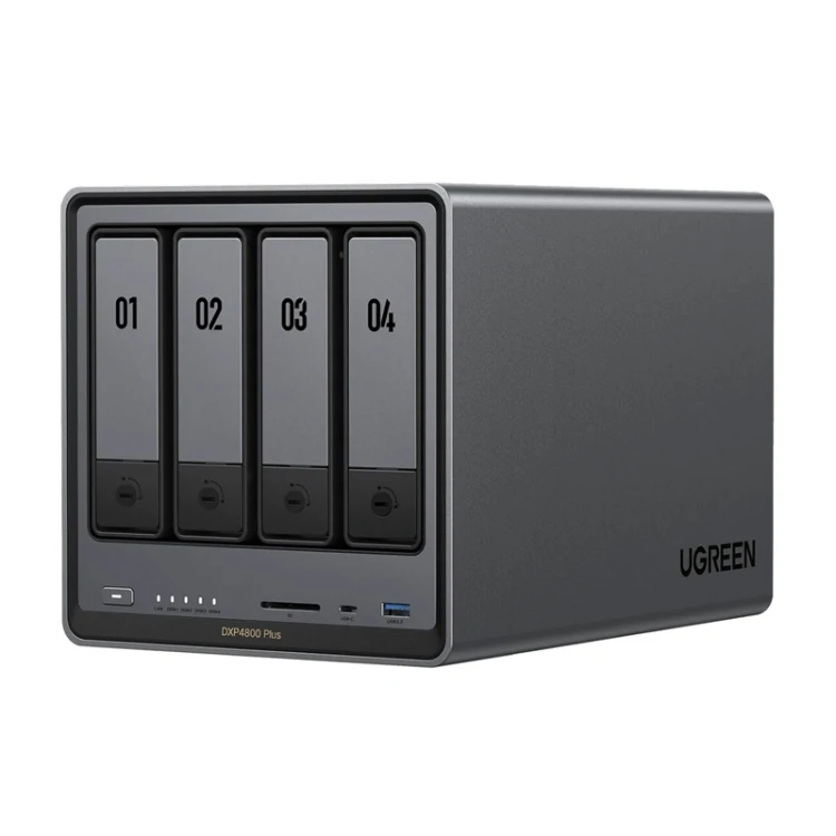 Serwer plików NAS Ugreen DXP4800 Plus, 4-dyskowy, Intel 8505, 8GB DDR5, 2.5GbE, 4K HDMI, SD 3.0
