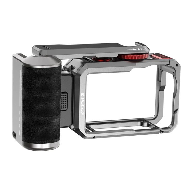Tytanowa klatka rozszerzająca z uchwytem i dodatkowymi przyłączami Puluz dla DJI Osmo Action 6