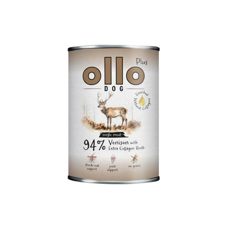 Ollo Plus Kolagen Jeleń 400g puszka dla psa