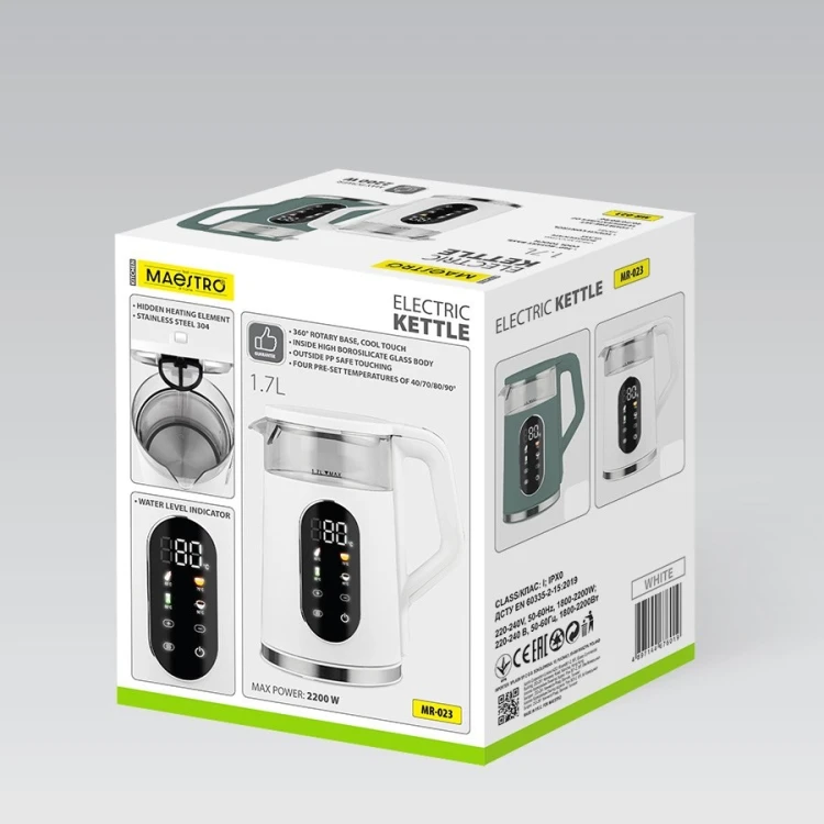 Czajnik elektryczny 1,7L 2220W MR-023-WHITE MAESTRO