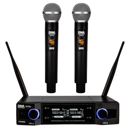 DVS2 - Mikrofon bezprzewodowy, 2x nadajnik doręczny  + baza, pasmo UHF 560-590 MHz