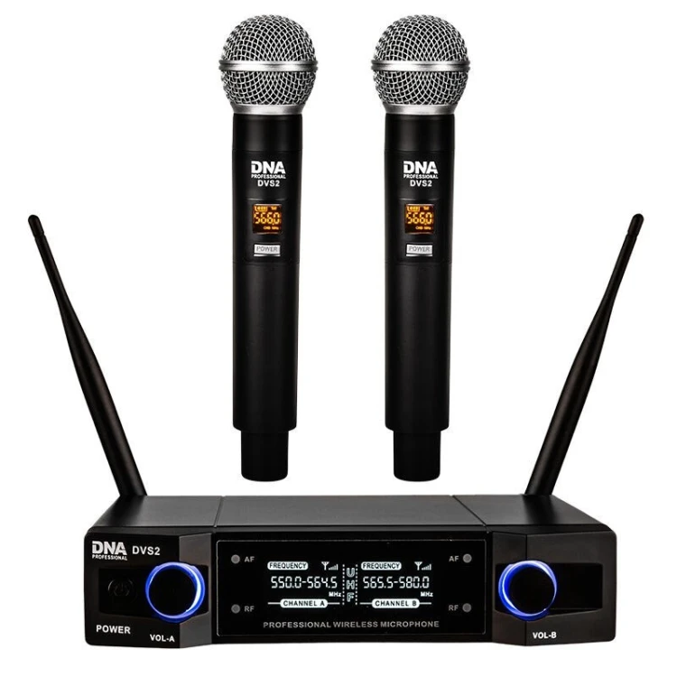 DVS2 - Mikrofon bezprzewodowy, 2x nadajnik doręczny  + baza, pasmo UHF 560-590 MHz