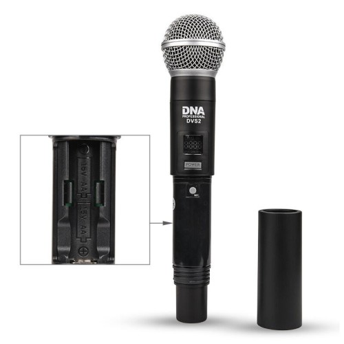 DVS2 - Mikrofon bezprzewodowy, 2x nadajnik doręczny  + baza, pasmo UHF 560-590 MHz