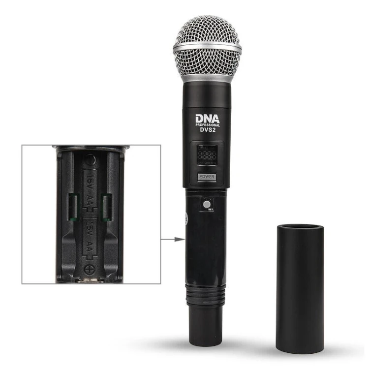 DVS2 - Mikrofon bezprzewodowy, 2x nadajnik doręczny  + baza, pasmo UHF 560-590 MHz