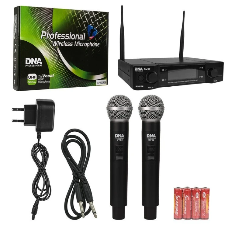 DVS2 - Mikrofon bezprzewodowy, 2x nadajnik doręczny  + baza, pasmo UHF 560-590 MHz