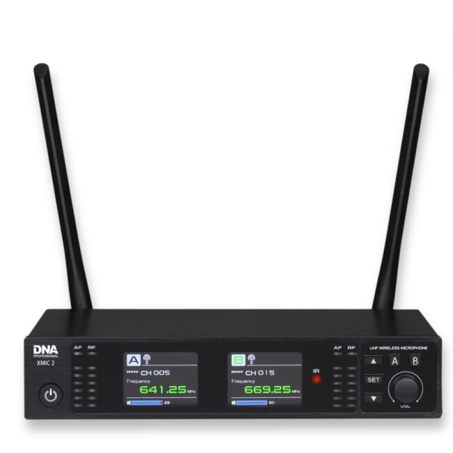 XMIC 2 - Podwójny zestaw bezprzewodowy 2x mikrofon doręczny + odbiornik, pasmo  UHF 518-542 MHz