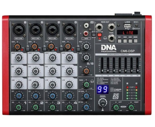 CM6-DSP - Mikser audio z USB, MP3, Bluetooth, Phantom