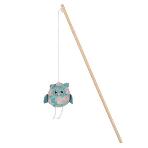 ZOLUX Zabawka dla kota ETHICAT wędka sowa, liście 40 cm