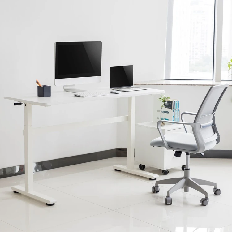 Biurko ręczna regulacja wys  Ergo Office, max 40 kg, max wys 117cm,  z blatem do pracy stojąco siedzącej, ER-401 W
