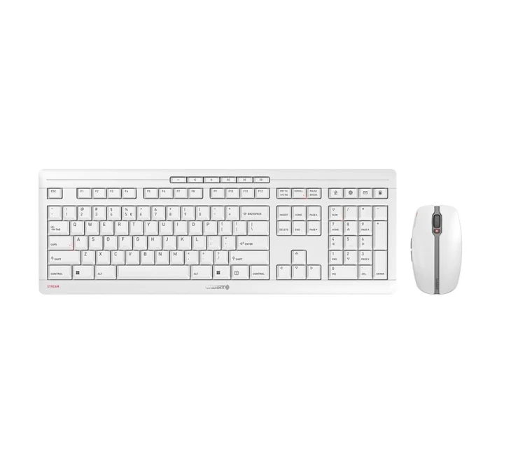 Klawiatura + Mysz CHERRY Stream JD-8560EU-0 Desktop Recharge Uniwersalne RF Wireless QWERTY Angielski Szara