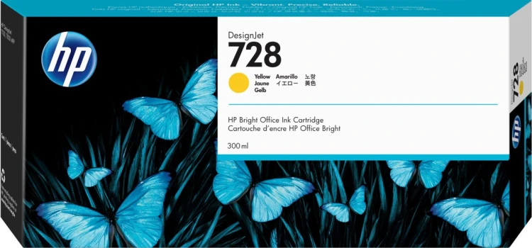 HP Wkład z atramentem żółtym DesignJet 728 o pojemności 300 ml