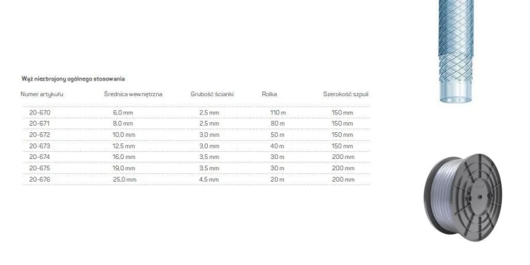 WĄŻ OGÓLNEGO STOSOWANIA 12,5x3,0   40mb  ZBROJONY