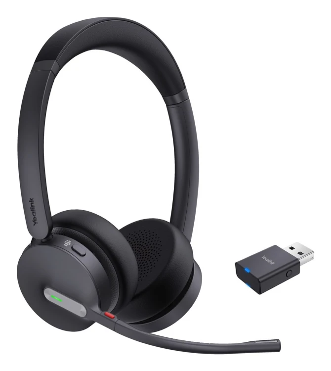 Yealink WH64 Hybrid Dual Teams Zestaw słuchawkowy Bezprzewodowy Opaska na głowę Biuro/centrum telefoniczne Micro-USB Bluetooth Czarny