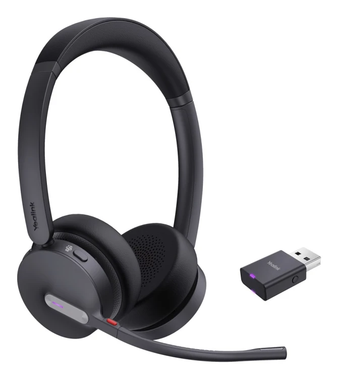 Yealink WH64 Hybrid Dual Teams Zestaw słuchawkowy Bezprzewodowy Opaska na głowę Biuro/centrum telefoniczne Micro-USB Bluetooth Czarny