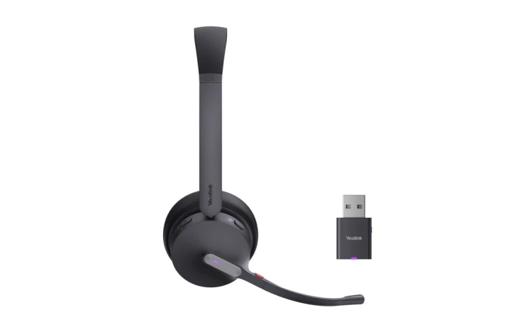 Yealink WH64 Hybrid Dual Teams Zestaw słuchawkowy Bezprzewodowy Opaska na głowę Biuro/centrum telefoniczne Micro-USB Bluetooth Czarny