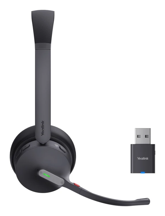 Yealink WH64 Hybrid Dual Teams Zestaw słuchawkowy Bezprzewodowy Opaska na głowę Biuro/centrum telefoniczne Micro-USB Bluetooth Czarny