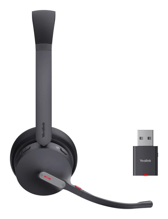 Yealink WH64 Hybrid Dual Teams Zestaw słuchawkowy Bezprzewodowy Opaska na głowę Biuro/centrum telefoniczne Micro-USB Bluetooth Czarny
