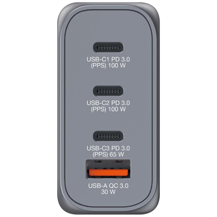 Ładowarka sieciowa Verbatim GaN GNC-100 4-PORT 100W/USB A/C (EU/UK/US)