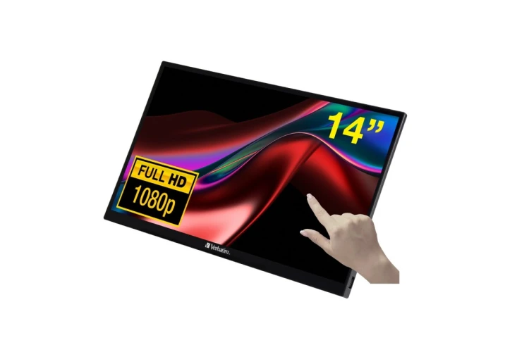 Verbatim 49591 monitor komputerowy 35,6 cm (14") 1920 x 1080 px Full HD LCD Ekran dotykowy Czarny