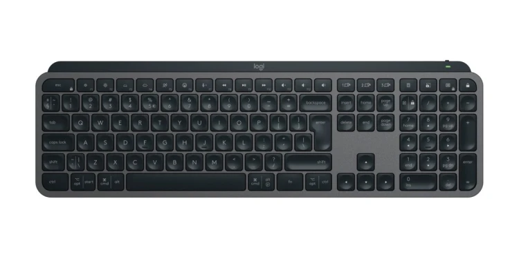 Logitech MX Keys combo for Business Gen 2 klawiatura Dołączona myszka Biuro RF Wireless + Bluetooth QWERTY Amerykański międzynarodowy Grafitowy