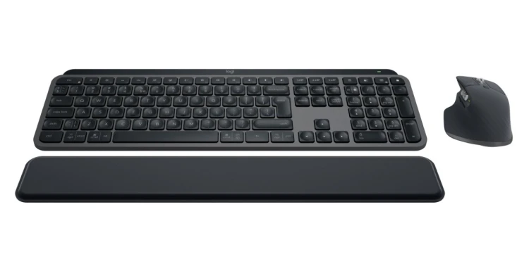 Logitech MX Keys combo for Business Gen 2 klawiatura Dołączona myszka Biuro RF Wireless + Bluetooth QWERTY Amerykański międzynarodowy Grafitowy