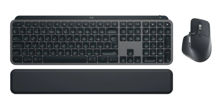 Logitech MX Keys combo for Business Gen 2 klawiatura Dołączona myszka Biuro RF Wireless + Bluetooth QWERTY Amerykański międzynarodowy Grafitowy