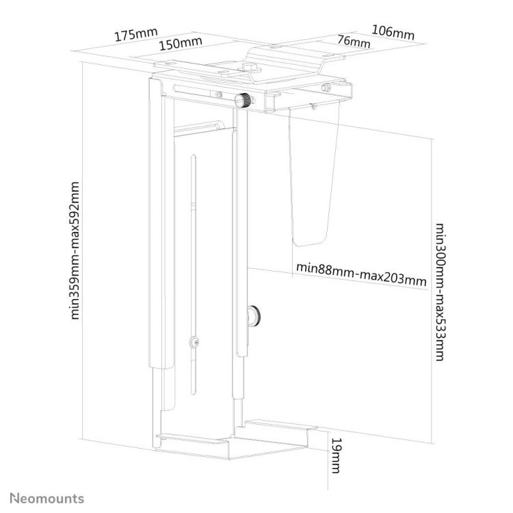 Uchwyt na komputer Neomounts by Newstar Select NM-CPU100