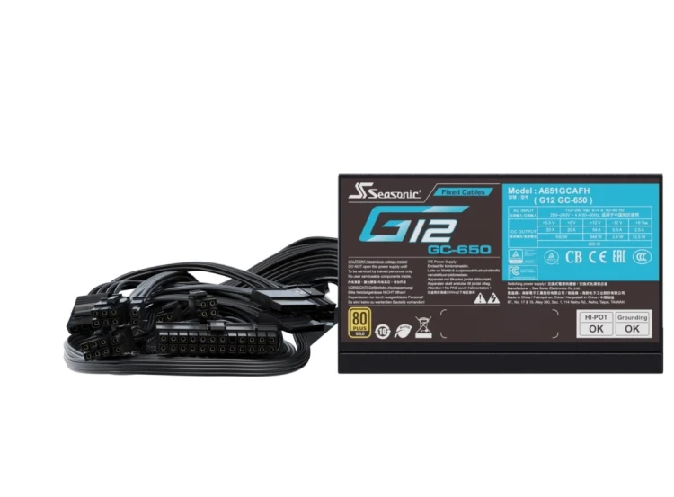 Zasilacz Seasonic G12 GC 80 PLUS Gold - 650 Watt,